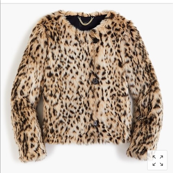 J. Crew Jackets & Blazers - J. Crew Crop Snow Leopard Coat